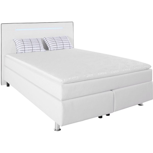 COLLECTION AB Boxspringbett London, inklusive Topper und Kissen, mit LED-Beleuchtung, Boxspringbett erhältlich in 90cmx200cm, 140cmx200cm & 180cmx200cm