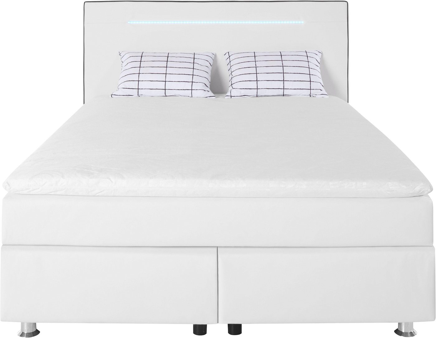 COLLECTION AB Boxspringbett LONDON inkl. Bonnell-Federkernmatratze H2, mit Topper, Kissen & LED, 90/140/180 cm x 200 cm – Bild 3 von 5