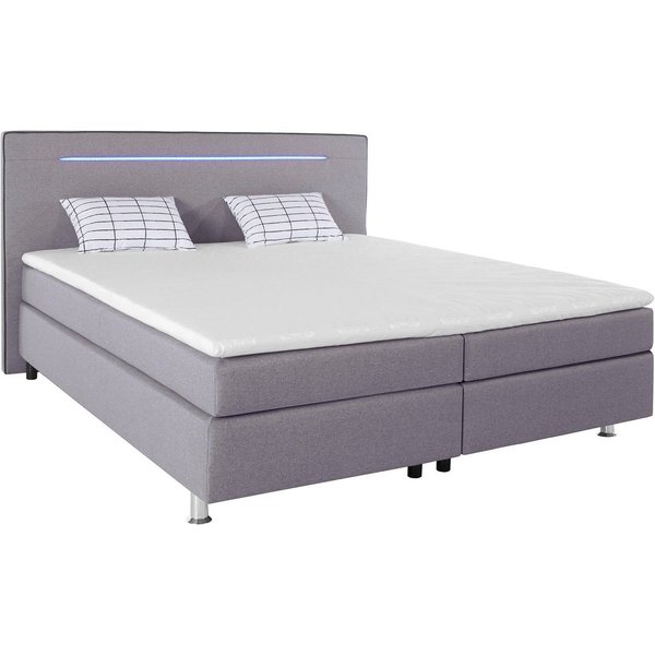 COLLECTION AB Boxspringbett London, inklusive Topper und Kissen, mit LED-Beleuchtung, Boxspringbett erhältlich in 90cmx200cm, 140cmx200cm & 180cmx200cm