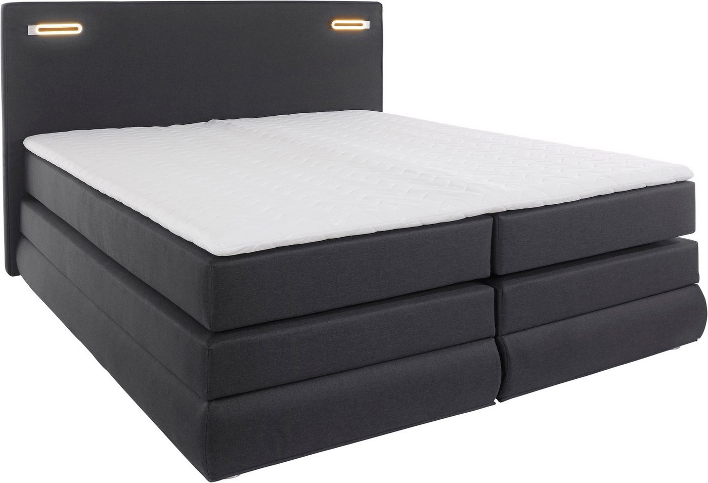 COLLECTION AB Boxspringbett NINONI, Stauraumbett mit Bettkasten & TTFK-Matratze, inkl. Topper, wahlweise mit LED-Beleuchtung, 180/200 cm x 200 cm – Bild 4 von 5
