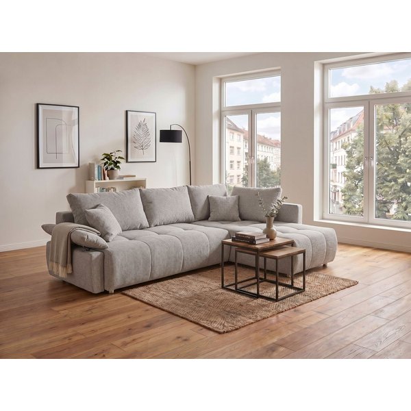 COLLECTION AB Ecksofa Funtastic L-Form, B: 213 cm, Schlaffunktion, Bettkasten, auch in Cord, Armteilverstellung, Bonnellfederkern, frei stellbar