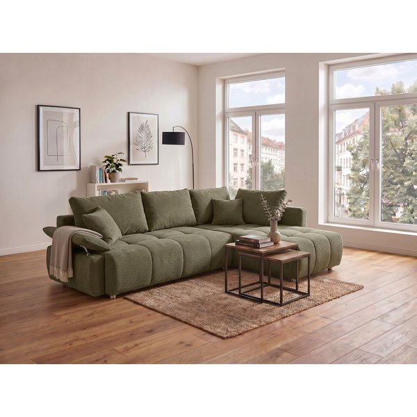 COLLECTION AB Ecksofa Funtastic L-Form, B: 213 cm, Schlaffunktion, Bettkasten, auch in Cord, Armteilverstellung, Bonnellfederkern, frei stellbar