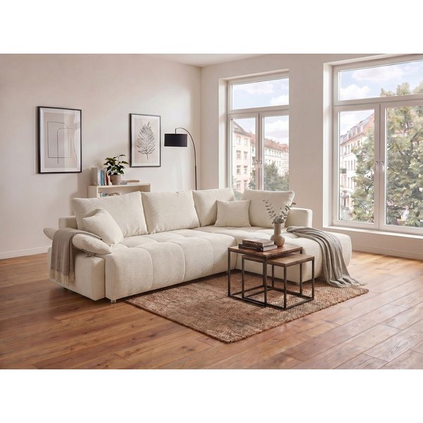 COLLECTION AB Ecksofa Funtastic L-Form, B: 213 cm, Schlaffunktion, Bettkasten, auch in Cord, Armteilverstellung, Bonnellfederkern, frei stellbar