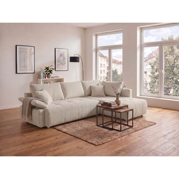 COLLECTION AB Ecksofa Funtastic L-Form, B: 213 cm, Schlaffunktion, Bettkasten, auch in Cord, Armteilverstellung, Bonnellfederkern, frei stellbar