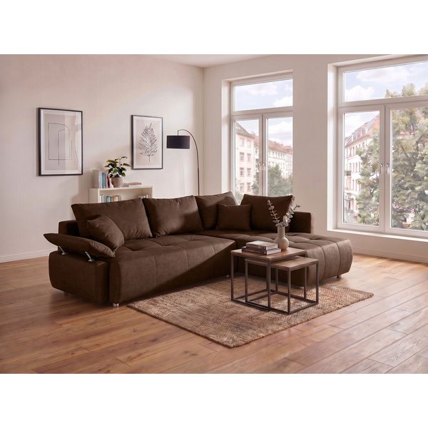 COLLECTION AB Ecksofa Funtastic L-Form, B: 213 cm, Schlaffunktion, Bettkasten, auch in Cord, Armteilverstellung, Bonnellfederkern, frei stellbar