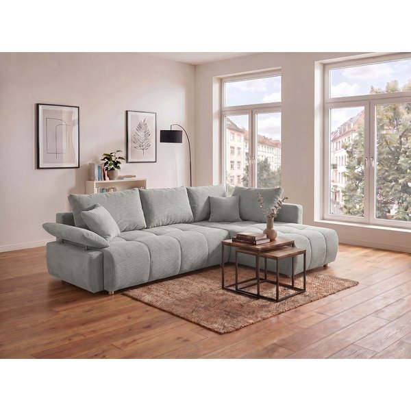 COLLECTION AB Ecksofa Funtastic L-Form, B: 213 cm, Schlaffunktion, Bettkasten, auch in Cord, Armteilverstellung, Bonnellfederkern, frei stellbar