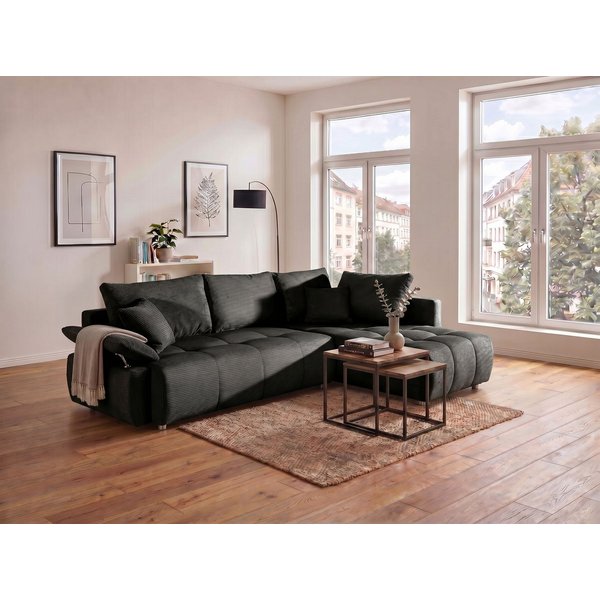 COLLECTION AB Ecksofa Funtastic L-Form, B: 213 cm, Schlaffunktion, Bettkasten, auch in Cord, Armteilverstellung, Bonnellfederkern, frei stellbar