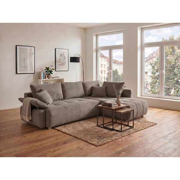 COLLECTION AB Ecksofa Funtastic L-Form, B: 213 cm, Schlaffunktion, Bettkasten, auch in Cord, Armteilverstellung, Bonnellfederkern, frei stellbar