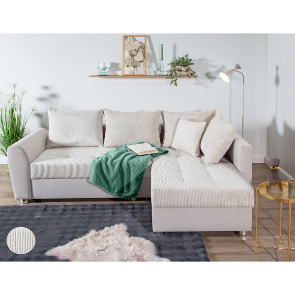 COLLECTION AB Ecksofa Jana L-Form, B: 220 cm, Schlaffunktion, Bettkasten & 1 Zierkissen, Federkern