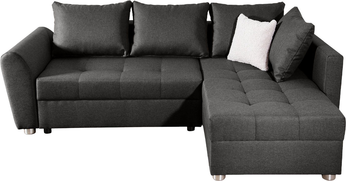 COLLECTION AB Ecksofa Jana L-Form, B: 220 cm, Schlaffunktion, Bettkasten & 1 Zierkissen, Federkern – Bild 2 von 5