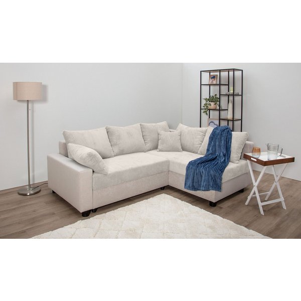 COLLECTION AB Ecksofa Parma L-Form, B: 224 cm, Schlaffunktion, Bettkasten & 2 Zierkissen, Federkern