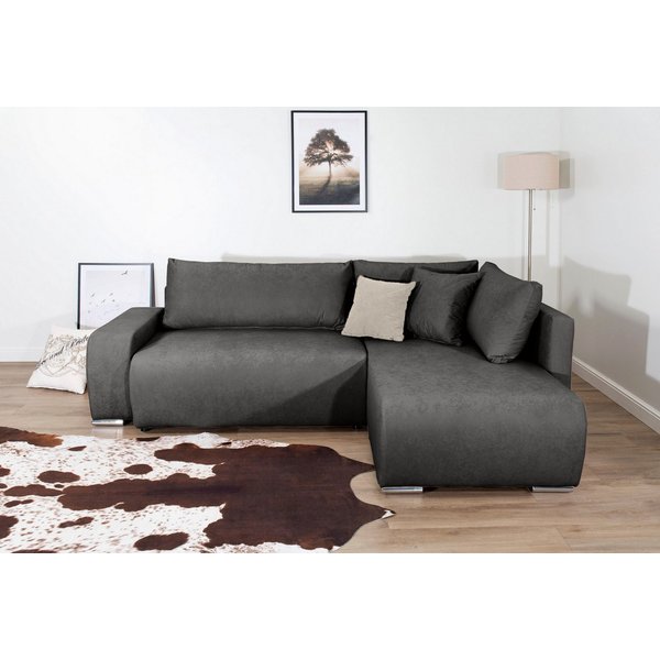 COLLECTION AB Ecksofa Poppy L-Form, B: 227 cm, Schlaffunktion, Bettkasten & 1 Zierkissen