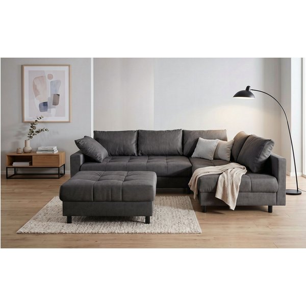 COLLECTION AB Ecksofa Toni XL L-Form B:274 cm Set inkl. Hocker, AKTION mit Pet Topper, Set: Sofa & Hocker, 2 Zierkissen, Bonell-Federkern