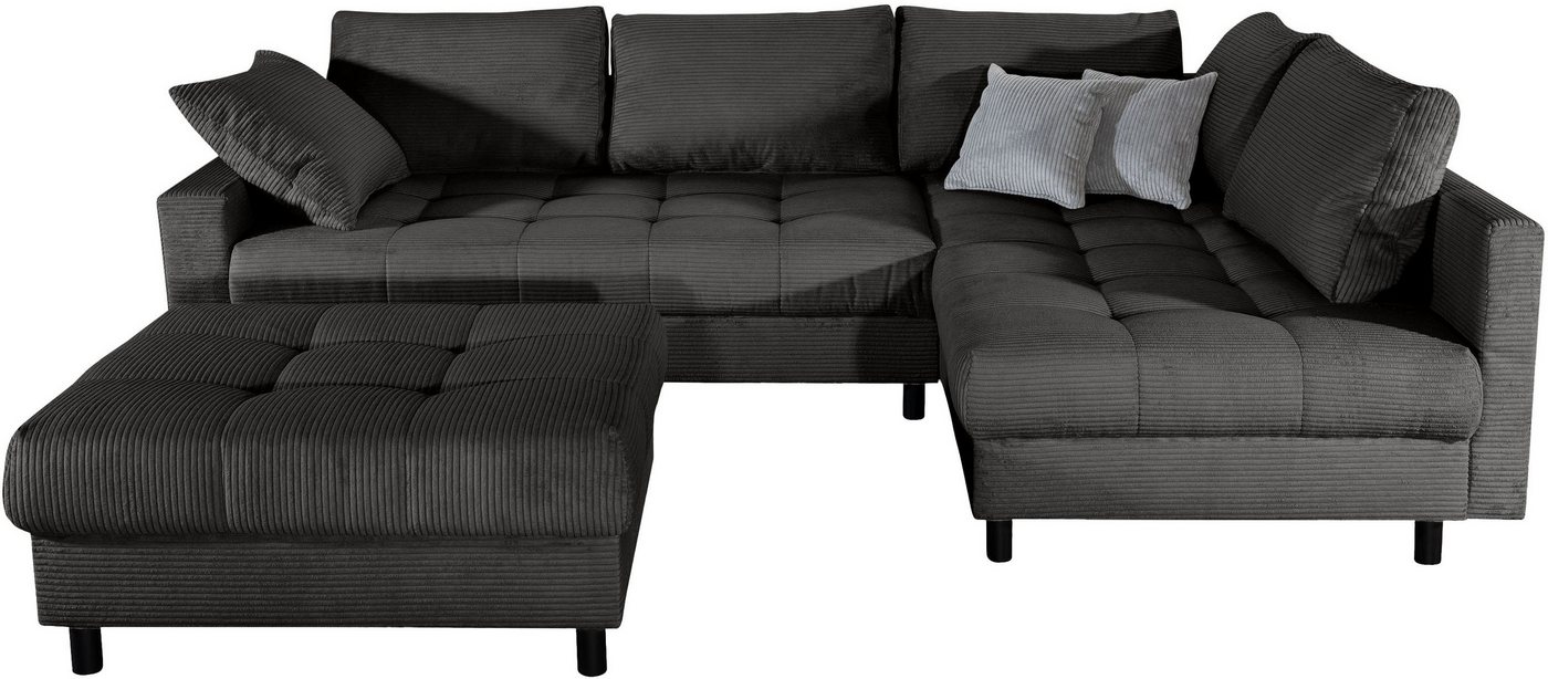 COLLECTION AB Ecksofa Toni XL L-Form B:274 cm Set inkl. Hocker, AKTION mit Pet Topper, Set: Sofa & Hocker, 2 Zierkissen, Bonell-Federkern – Bild 2 von 5