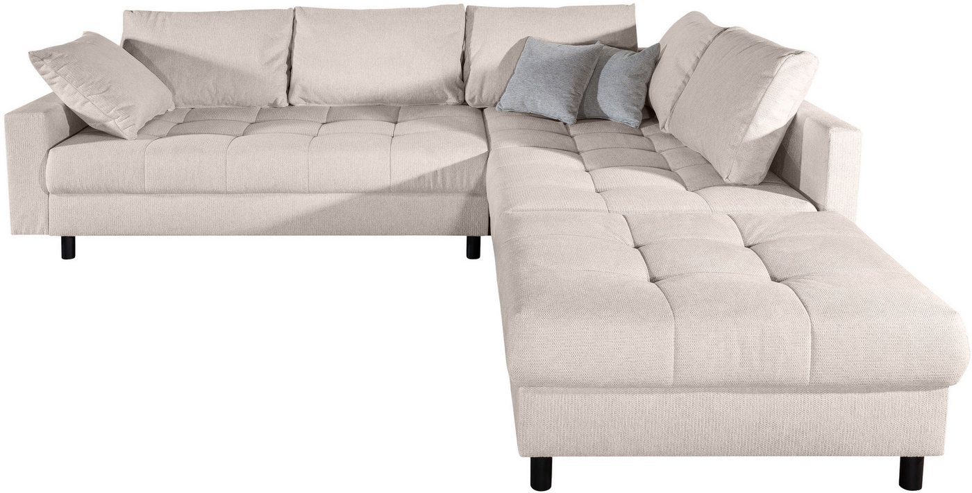 COLLECTION AB Ecksofa Toni XL L-Form B:274 cm Set inkl. Hocker, AKTION mit Pet Topper, Set: Sofa & Hocker, 2 Zierkissen, Bonell-Federkern – Bild 2 von 5