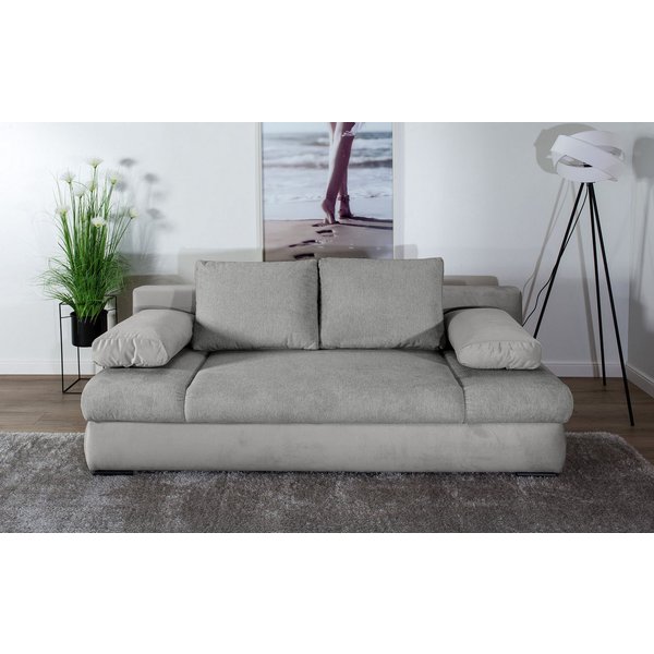 COLLECTION AB Schlafsofa Chicago, B: 200 cm, Liegefl. 146x200 cm, Schlaffunktion, Bettkasten & 2 Armlehnenkissen, Federkern