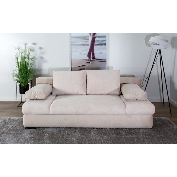 COLLECTION AB Schlafsofa Chicago, B: 200 cm, Liegefl. 146x200 cm, Schlaffunktion, Bettkasten & 2 Armlehnenkissen, Federkern