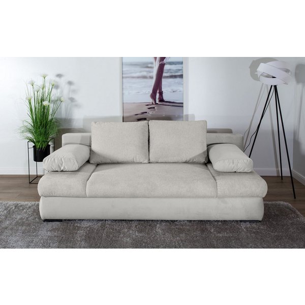 COLLECTION AB Schlafsofa Chicago, B: 200 cm, Liegefl. 146x200 cm, Schlaffunktion, Bettkasten & 2 Armlehnenkissen, Federkern