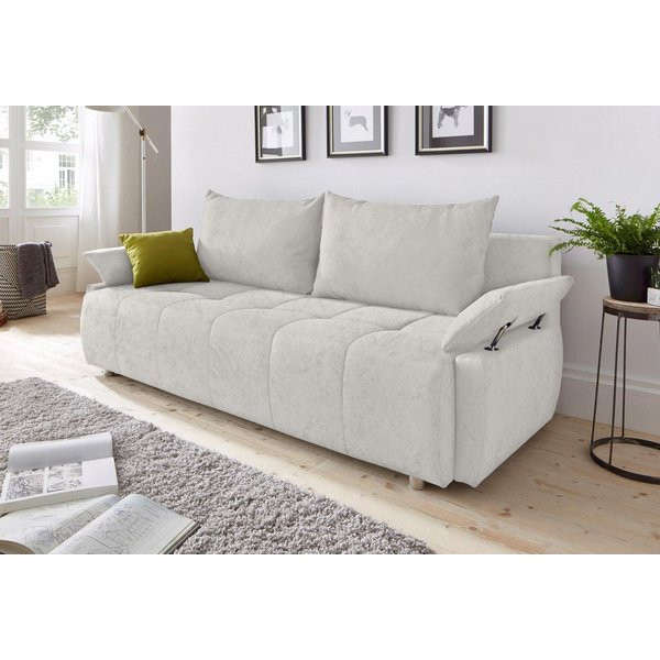 COLLECTION AB Schlafsofa Funtastic, B: 212 cm, Liegefl. 145x187 cm, Armteilverstellung,in Cord, Schlaffunktion, Bettkasten & Zierkissen, Gästebett mit Federkern