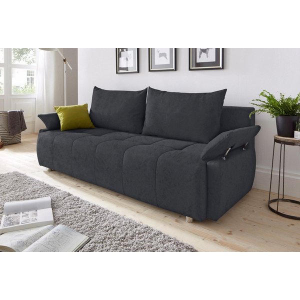 COLLECTION AB Schlafsofa Funtastic, B: 212 cm, Liegefl. 145x187 cm, Armteilverstellung,in Cord, Schlaffunktion, Bettkasten & Zierkissen, Gästebett mit Federkern
