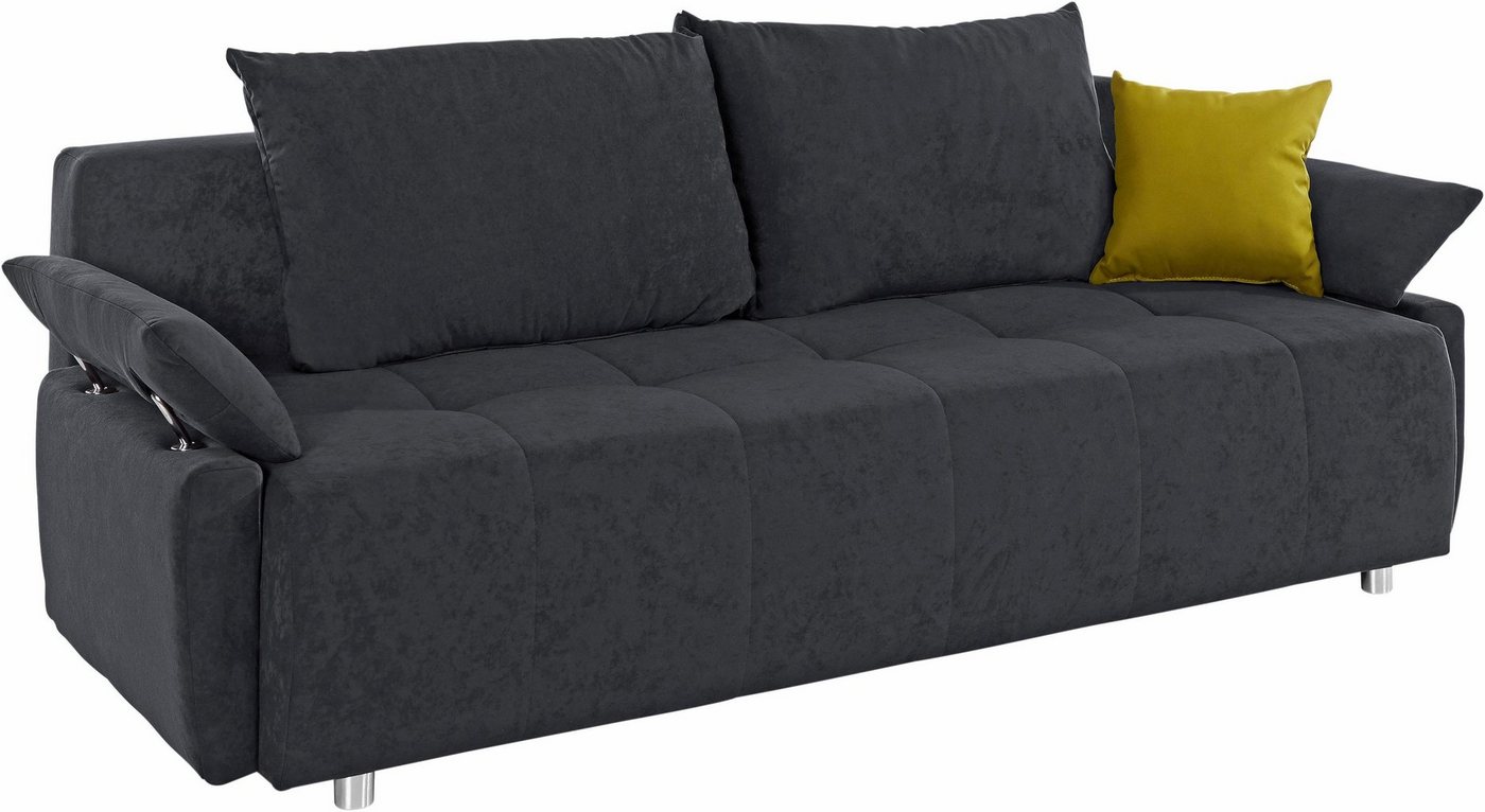 COLLECTION AB Schlafsofa Funtastic, B: 212 cm, Liegefl. 145x187 cm, Armteilverstellung,in Cord, Schlaffunktion, Bettkasten & Zierkissen, Gästebett mit Federkern – Bild 4 von 5