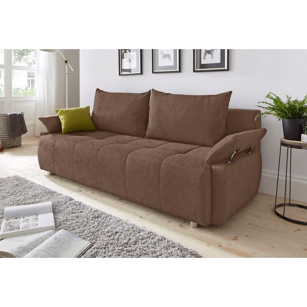 COLLECTION AB Schlafsofa Funtastic, B: 212 cm, Liegefl. 145x187 cm, Armteilverstellung,in Cord, Schlaffunktion, Bettkasten & Zierkissen, Gästebett mit Federkern