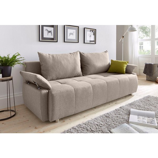 COLLECTION AB Schlafsofa Funtastic, B: 212 cm, Liegefl. 145x187 cm, Armteilverstellung,in Cord, Schlaffunktion, Bettkasten & Zierkissen, Gästebett mit Federkern