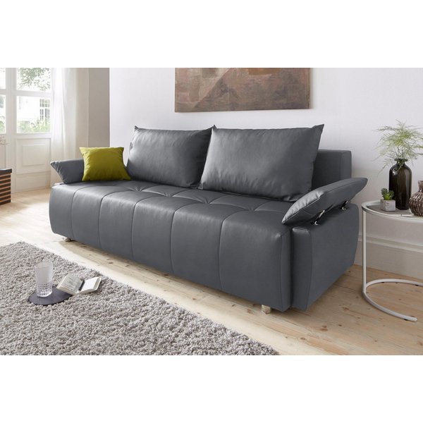 COLLECTION AB Schlafsofa Funtastic, B: 212 cm, Liegefl. 145x187 cm, Armteilverstellung, Schlaffunktion, Bettkasten & Zierkissen, Gästebett mit Federkern