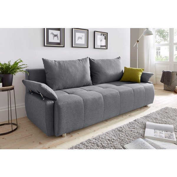COLLECTION AB Schlafsofa Funtastic, B: 212 cm, Liegefl. 145x187 cm, Armteilverstellung,in Cord, Schlaffunktion, Bettkasten & Zierkissen, Gästebett mit Federkern