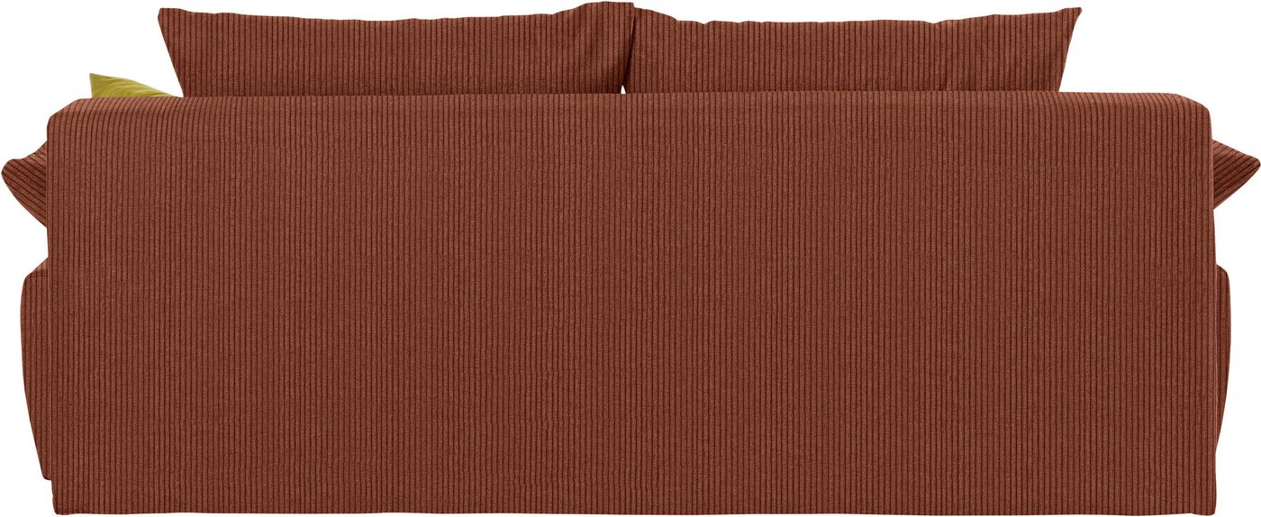COLLECTION AB Schlafsofa Funtastic, B: 212 cm, Liegefl. 145x187 cm, Armteilverstellung,in Cord, Schlaffunktion, Bettkasten & Zierkissen, Gästebett mit Federkern – Bild 5 von 5