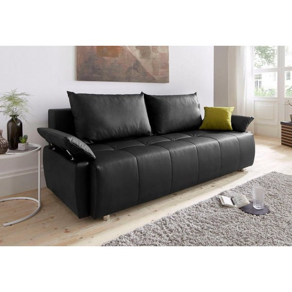 COLLECTION AB Schlafsofa Funtastic, B: 212 cm, Liegefl. 145x187 cm, Armteilverstellung, Schlaffunktion, Bettkasten & Zierkissen, Gästebett mit Federkern