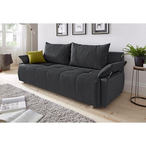 COLLECTION AB Schlafsofa Funtastic, B: 212 cm, Liegefl. 145x187 cm, Armteilverstellung,in Cord, Schlaffunktion, Bettkasten & Zierkissen, Gästebett mit Federkern