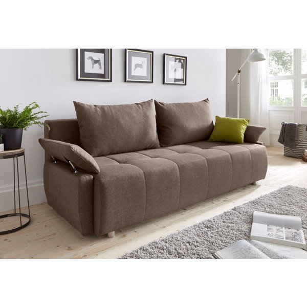 COLLECTION AB Schlafsofa Funtastic, B: 212 cm, Liegefl. 145x187 cm, Armteilverstellung,in Cord, Schlaffunktion, Bettkasten & Zierkissen, Gästebett mit Federkern