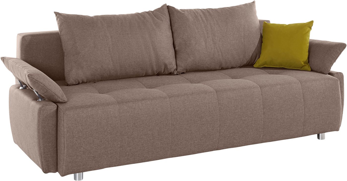 COLLECTION AB Schlafsofa Funtastic, B: 212 cm, Liegefl. 145x187 cm, Armteilverstellung,in Cord, Schlaffunktion, Bettkasten & Zierkissen, Gästebett mit Federkern – Bild 4 von 5