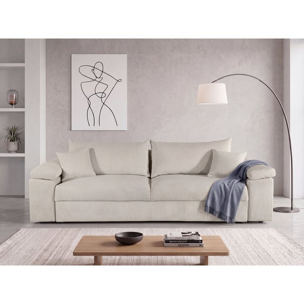 COLLECTION AB Schlafsofa Mara, B: 249 cm, Liegefl. 139x195 cm, Dauer-Schlaffunktion, Bettkasten & Federkern, wahlweise mit Topper