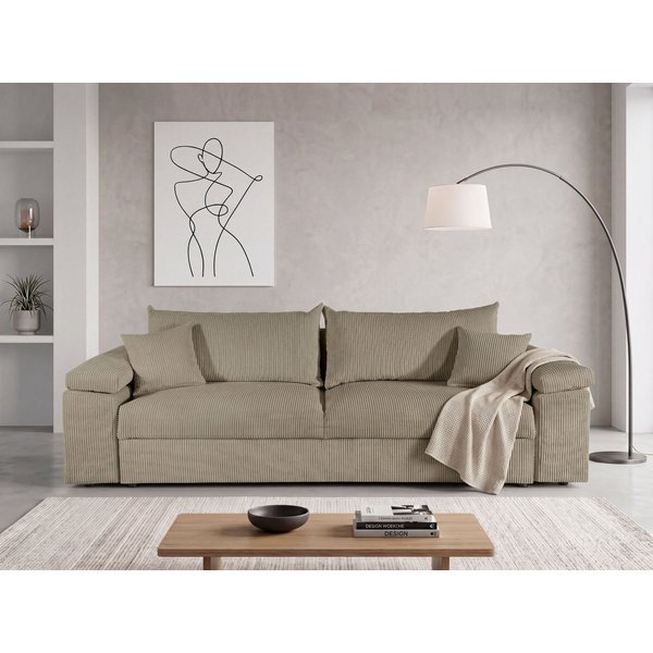 COLLECTION AB Schlafsofa Mara, B: 249 cm, Liegefl. 139x195 cm, Dauer-Schlaffunktion, Bettkasten & Federkern, wahlweise mit Topper