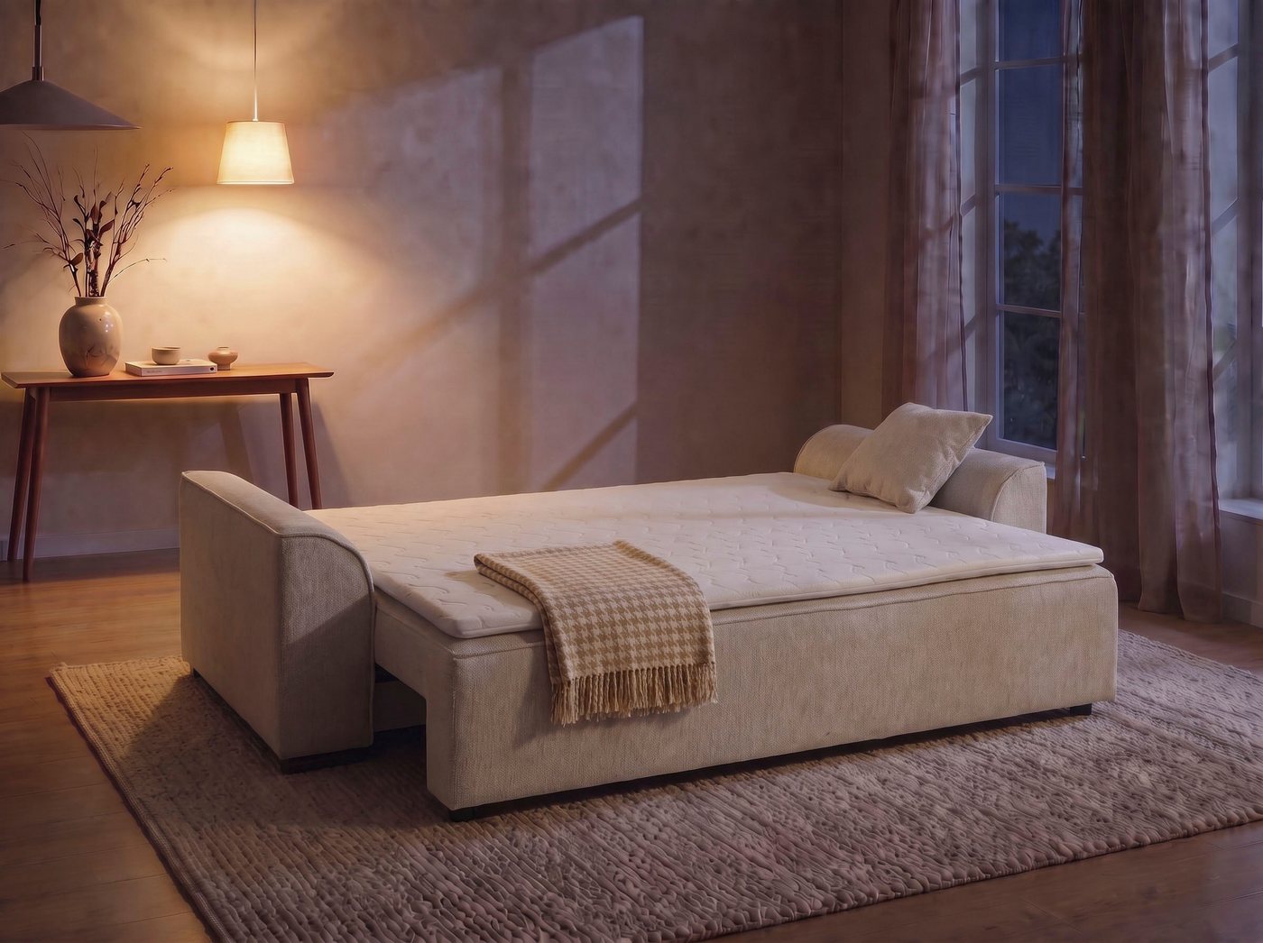 COLLECTION AB Schlafsofa Sara B: 241 cm, Liegefl. 137x195 cm, Bettkasten, optional mit Topper, Schlaffunktion, Couch mit Bonnellfederkern, Gästebettfunktion – Bild 2 von 5