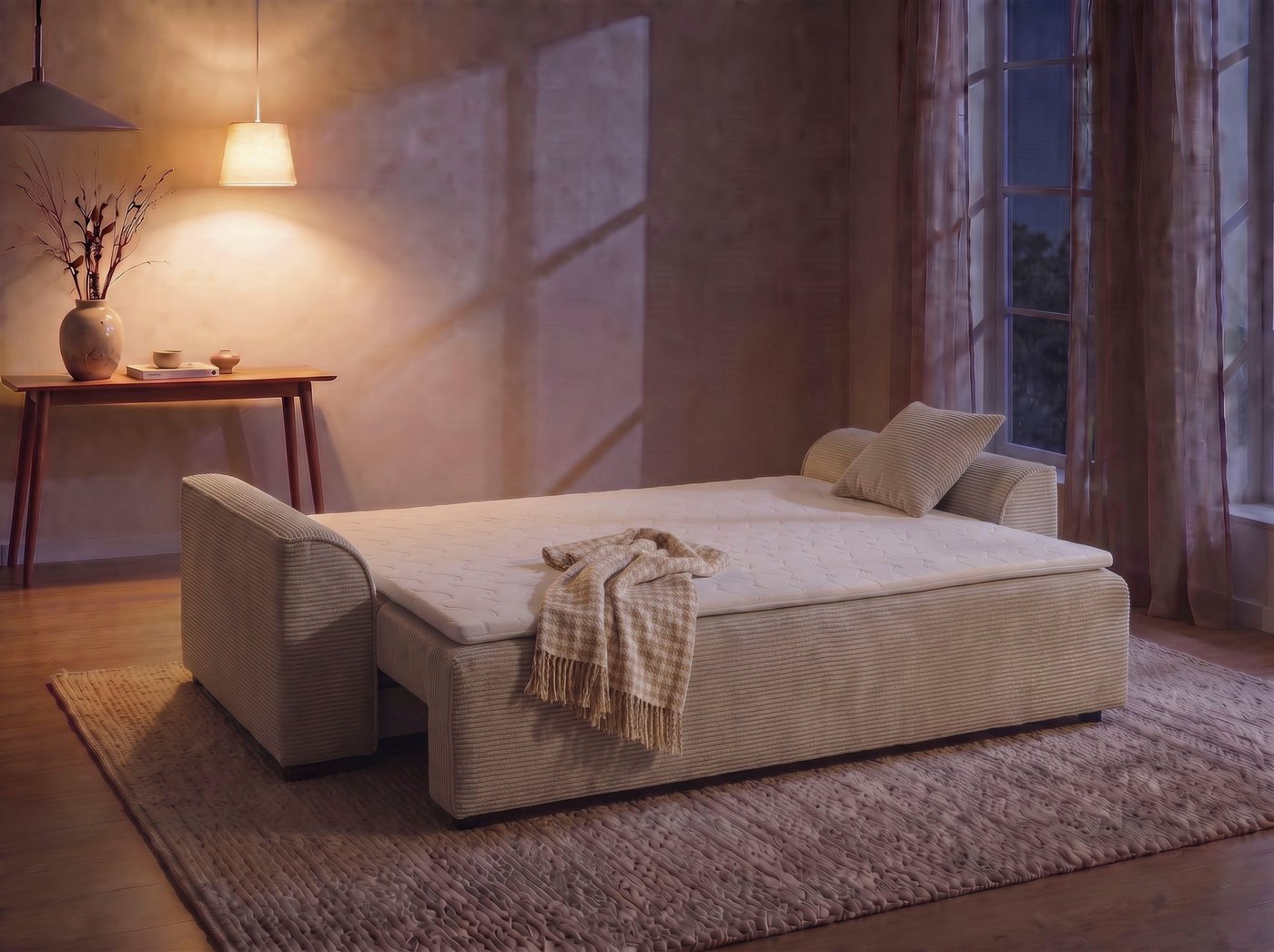 COLLECTION AB Schlafsofa Sara B: 241 cm, Liegefl. 137x195 cm, Bettkasten, optional mit Topper, Schlaffunktion, Couch mit Bonnellfederkern, Gästebettfunktion – Bild 2 von 5