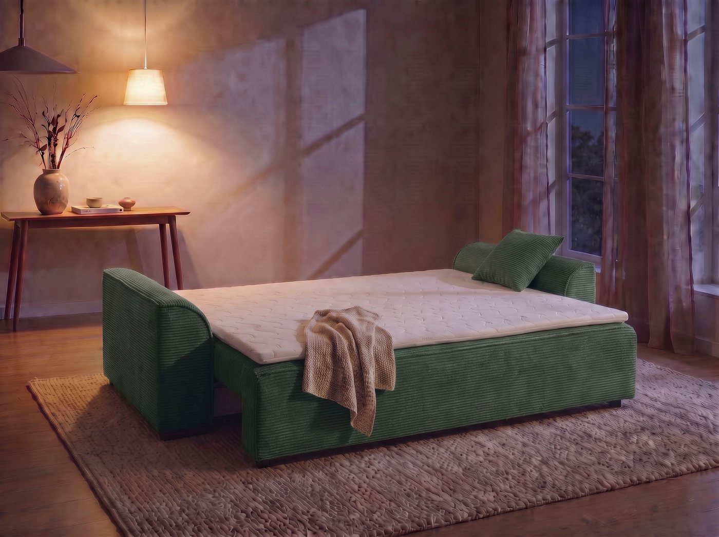 COLLECTION AB Schlafsofa Sara B: 241 cm, Liegefl. 137x195 cm, Bettkasten, optional mit Topper, Schlaffunktion, Couch mit Bonnellfederkern, Gästebettfunktion – Bild 2 von 5