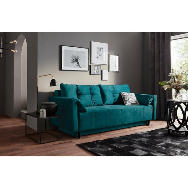 COLLECTION AB Schlafsofa Solar, B: 225 cm, Liegel. 136x200 cm, Schlaffunktion, Bettkasten & 1 Zierkissen, Federkern