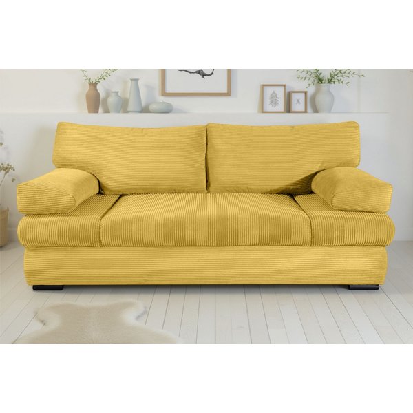 COLLECTION AB Schlafsofa Tina, B: 200 cm, Liegefl. 146x200 cm, Schlaffunktion, Bettkasten & 2 Armlehnenkissen, Federkern