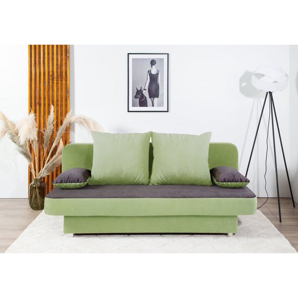 COLLECTION AB Schlafsofa Ulla, B: 186 cm, Liegel. 142x186 cm, Schlaffunktion, Bettkasten & 2 Wende-Rückenkissen