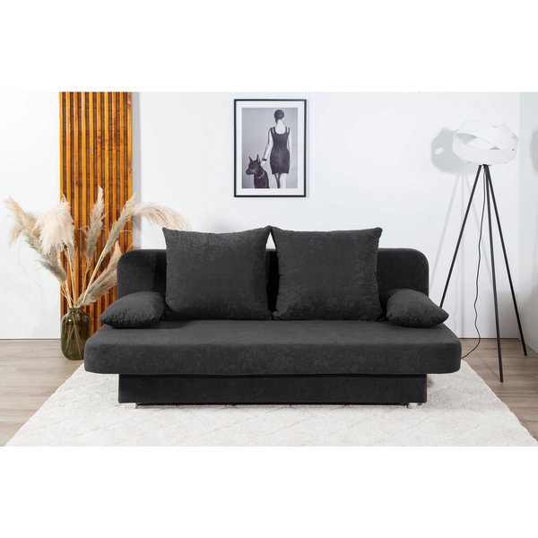 COLLECTION AB Schlafsofa Ulla, B: 186 cm, Liegel. 142x186 cm, Schlaffunktion, Bettkasten & 2 Wende-Rückenkissen