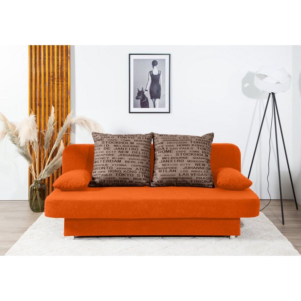 COLLECTION AB Schlafsofa Ulla, B: 186 cm, Liegel. 142x186 cm, Schlaffunktion, Bettkasten & 2 Wende-Rückenkissen