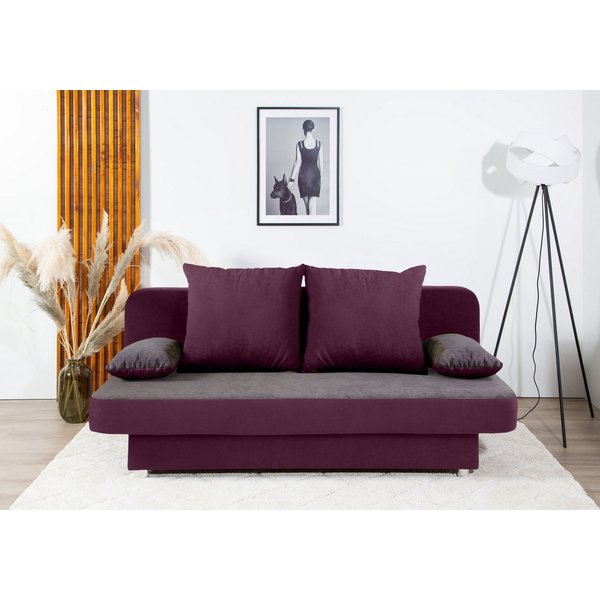 COLLECTION AB Schlafsofa Ulla, B: 186 cm, Liegel. 142x186 cm, Schlaffunktion, Bettkasten & 2 Wende-Rückenkissen