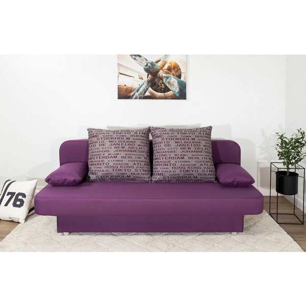 COLLECTION AB Schlafsofa Ulla, B: 186 cm, Liegel. 142x186 cm, Schlaffunktion, Bettkasten & 2 Wende-Rückenkissen