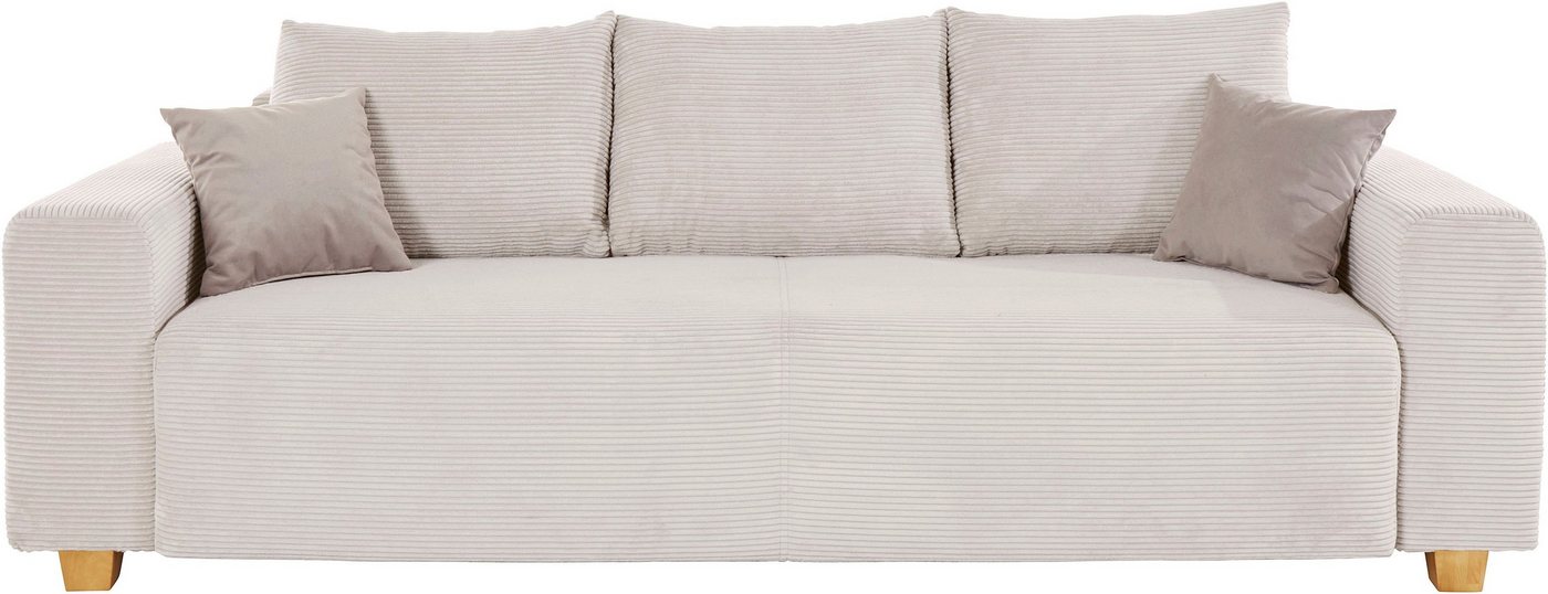 COLLECTION AB Schlafsofa Yves, B: 243 cm, Liegefl. 142x194 cm, Schlaffunktion, Bettkasten & 2 Zierkissen, Federkern – Bild 3 von 5