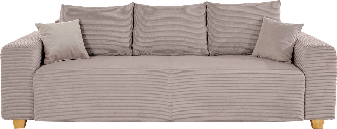 COLLECTION AB Schlafsofa Yves, B: 243 cm, Liegefl. 142x194 cm, Schlaffunktion, Bettkasten & 2 Zierkissen, Federkern – Bild 3 von 5