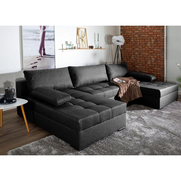 COLLECTION AB Wohnlandschaft Josy U-Form, B: 307 cm, Schlaffunktion & Bettkasten, Federkern
