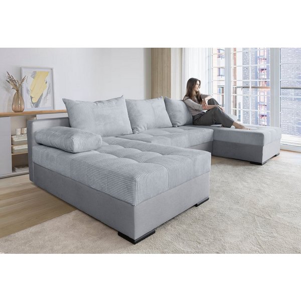 COLLECTION AB Wohnlandschaft Josy U-Form, B: 269 cm, auch in Cord, Schlaffunktion & Bettkasten, Federkern
